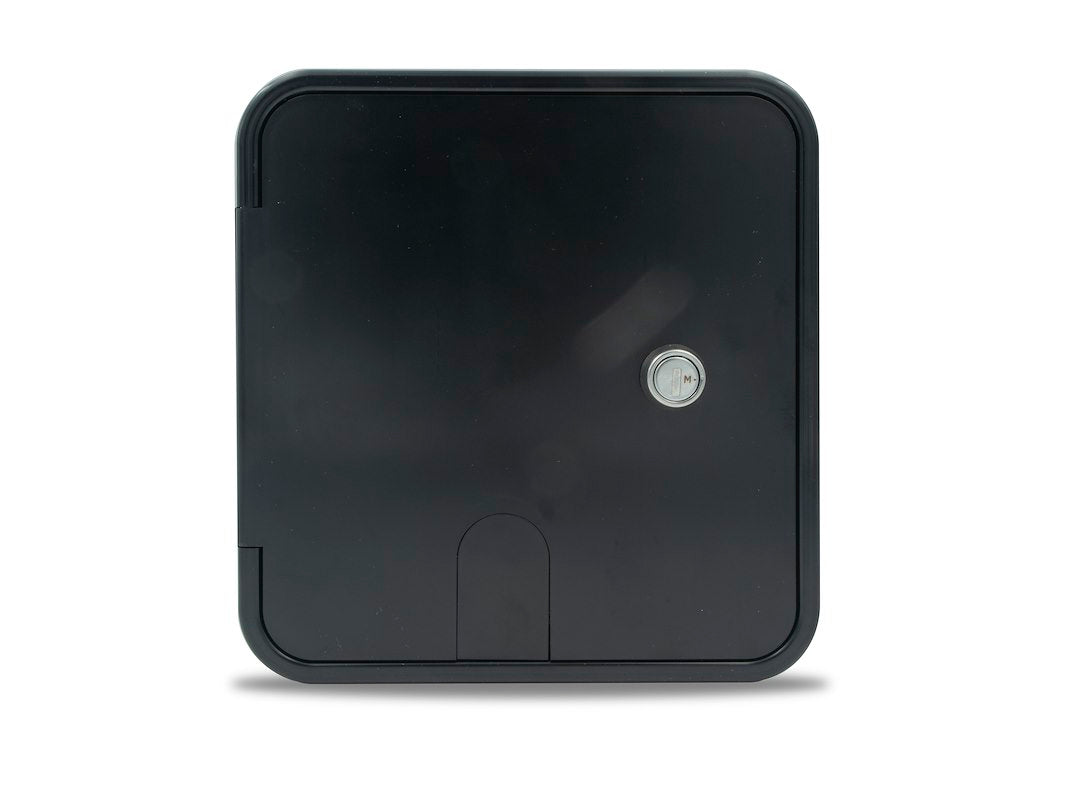 Thetford 94338 Large 30/50 Amp Electric Cable Hatch With Keyed Entry - Black