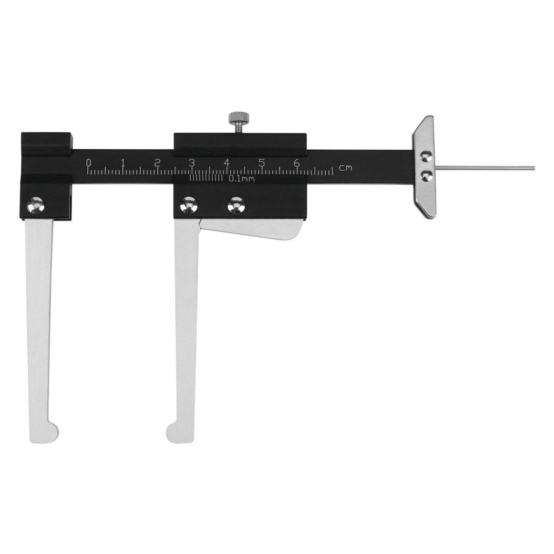 Performance Tool W80628 Brake Rotor Caliper And Tire Tread Depth Gauge With Metric Scale, Lever Action Floating Jaw, And T-Base For Most Vehicles