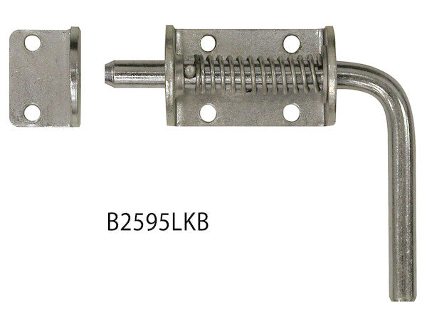 Buyers Products B2595Lkb Spring Latch Assembly With Keeper, 1/2 Spring Loaded Latch Pin, Zinc-Plated, Ideal For Gate Latch, Utility Latch, Trailer Latch, Cage Latch
