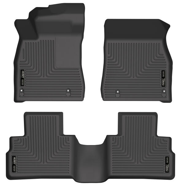 Husky Liners Weatherbeater Floor Mats | Fits 2020-2024 Nissan Sentra | Front & 2Nd Row, 3-Pc Black - 95061