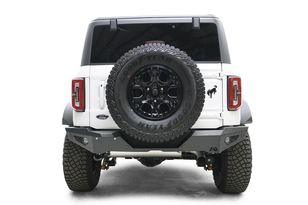 Fab Fours Bronco Standard R/Bumper FB21-Y5252-1, Black, Alloy Steel