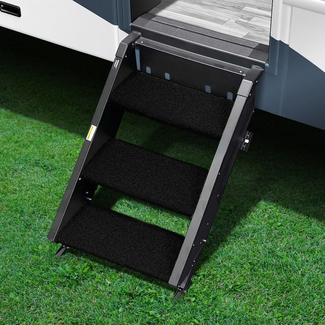 Prest-O-Fit 2-0242 Trailhead Universal Rv Step Rug - 17.5' Wide, Obsidian Black, 3-Piece Set