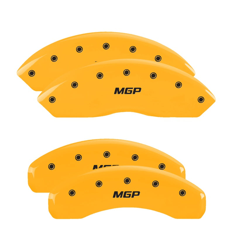 Mgp Brake Caliper Covers For (2019-24') Ford Ranger - Fits 17'+ Wheels - Powder Coated Finish, Aluminum Front And Rear Caliper Covers (Set Of 4) (Yellow; Black Painted Mgp Engraving)