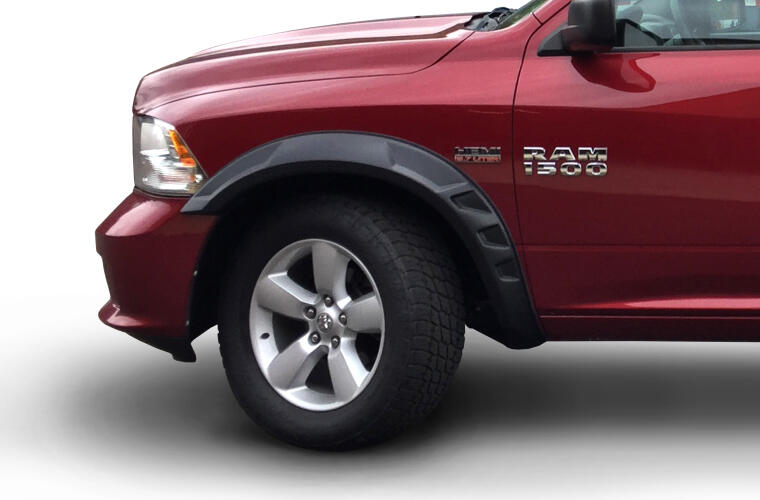 Bushwacker Drt Extended Front & Rear Fender Flares | 4-Piece Set, Black, Smooth Finish | 50932-02 | Fits 2010-2018 Ram 1500, 2019-2022 Ram 1500 Classic (Excludes Rebel Models)