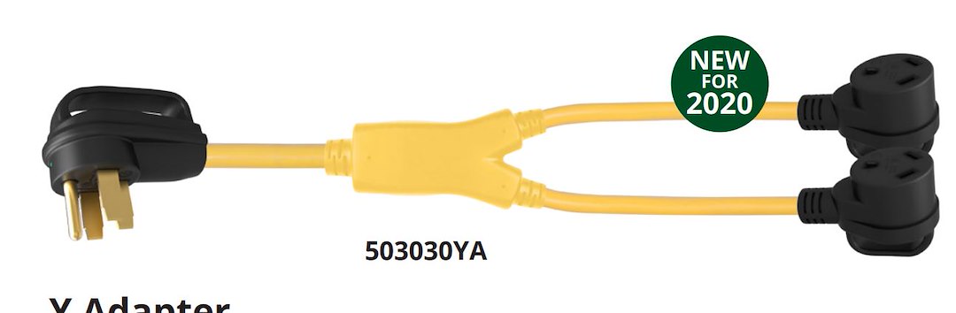 Weekender By Parkpower 503030Ya 50A Male To (2) 30A Female Rv Y Adapter