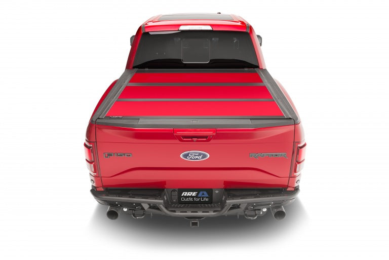 A.R.E. Fusion Painted Hard Fold Truck Bed Tonneau Cover | Ar12018L-G7C | Fits 2014 - 2019 Chevy/Gmc Silverado/Sierra (Does Not Fit Dually) 5' 8' Bed (69.3' ), Paint Code: G7C Pull Me Over Red