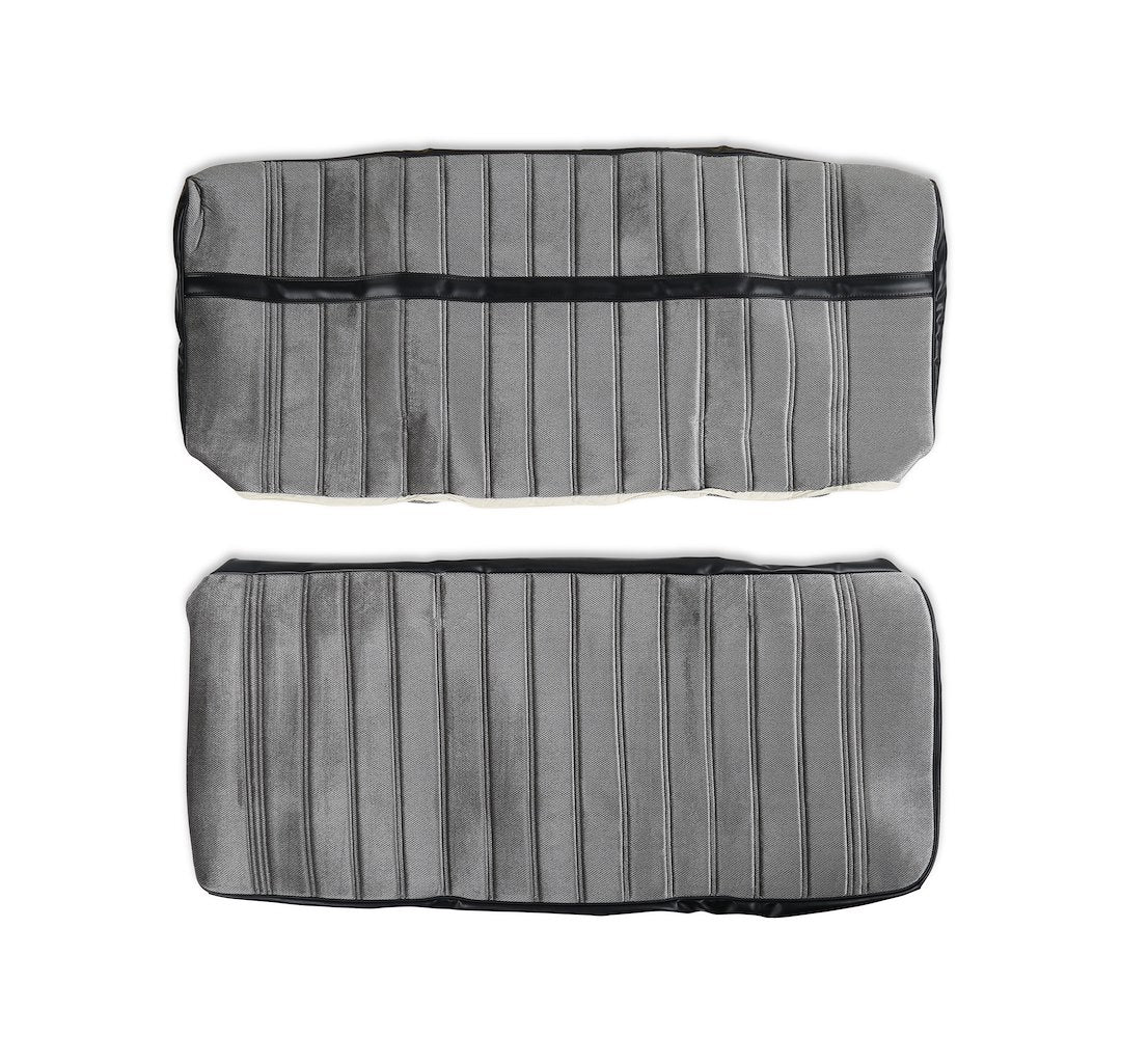 Brothers Trucks 05-290 Seat Upholstery Kit - Silver Cloth/Black Vinyl Trim