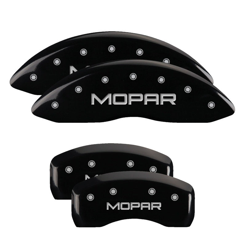 Mgp Caliper Covers 42021Smopbk Mopar Black Powder Coat Finish, Silver Characters, Set Of 4