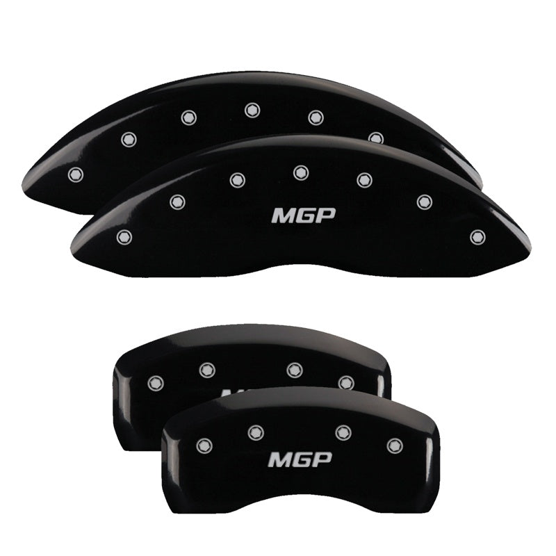Mgp Caliper Covers 54013Smgpbk Mgp Black Powder Coat Finish, Silver Characters, Set Of 4