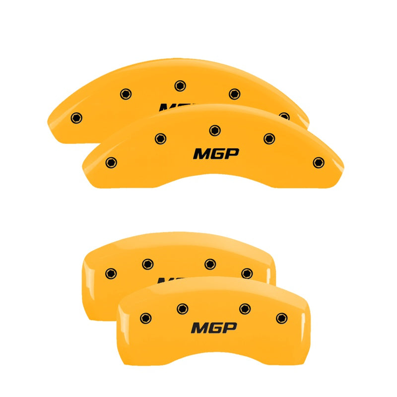 Mgp Caliper Covers 10250Smgpyl Mgp Yellow Powder Coat Finish, Black Characters, Set Of 4