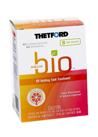 Thetford Aquabio 96600 Rv Holding Tank Treatment Citrus Twist Scent, Formaldehyde Free 8 Pack Dripack