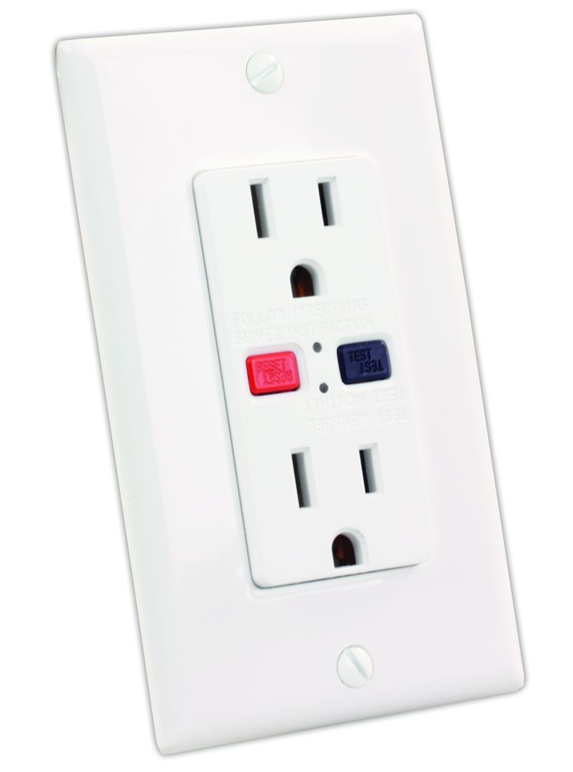 Jr Products 15005 White 120V/15 Amp Gfci Electrical Outlet