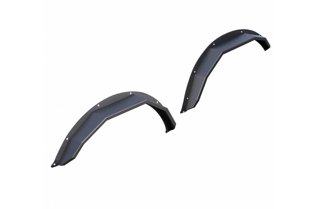 Black Horse Front & Rear Fender Flares Heavy Duty Sheet Metal Plate Black Compatible With 2021-2024 Ford Bronco(Excl. Heritage Edition, Heritage Limited Edition, Everglades, And Raptor)-Ff-Fbfr21Hd