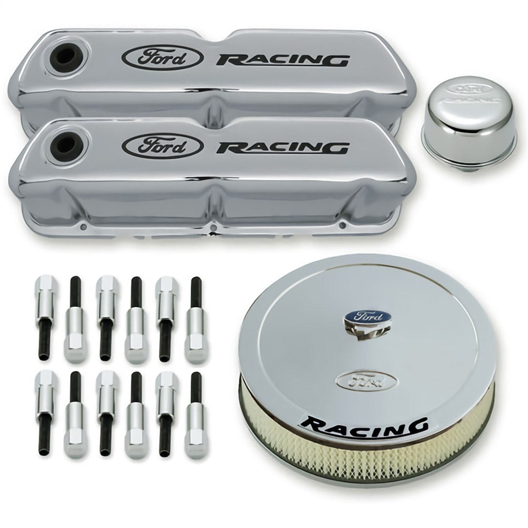 Compatible/Replacement Part For A Ford - 302-510 - Engine Dress Up Kit Chrome W/Compatible/Replacement Part For A Ford Racing Log