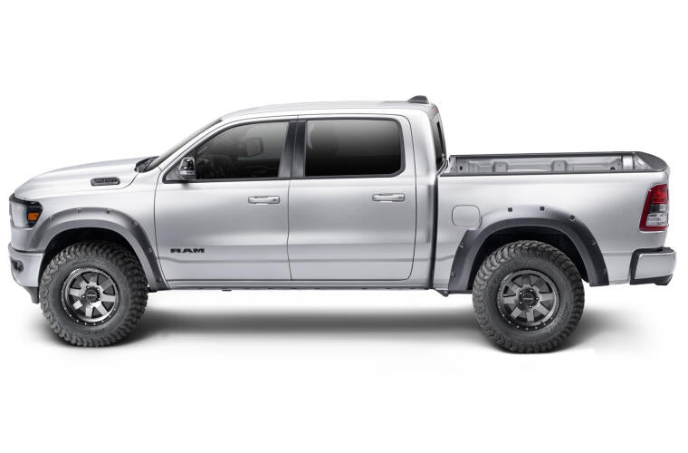 Bushwacker Forge Pocket/Rivet Style Front & Rear Fender Flares | 4-Piece Set, Black, Textured Finish | 58137-08 | Fits 2019-2022 Ram 2500, 3500 (Excludes Dually)
