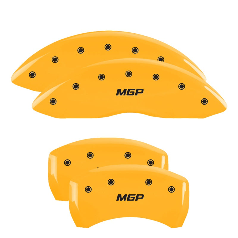 Mgp Caliper Covers 11221Smgpyl Mgp Yellow Powder Coat Finish, Black Characters, Set Of 4