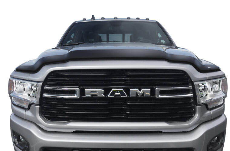 Auto Ventshade [Avs] Aeroskin Hood Protector | Fits 2019 - 2025 Ram 2500/3500 (Excludes Sport, Powerwagon & Rebel Hoods) | Low Profile Deflector / Bug Shield - 1 Pc., Smoke | 322189