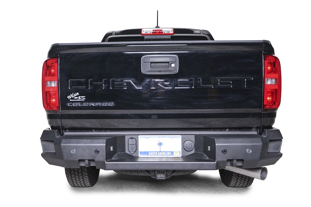 Fab Fours Rear Replacement Bumper for Chevrolet Colorado, Alloy Steel, Black, Model CC21-W3351-1