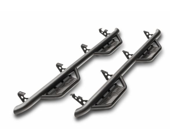 N-Fab Podium Lg Steps For Ram | Cab Length, Stainless Steel, Textured Black | Hpd1967Qc-Tx | Fits 2019-2024 Ram 1500 (New Body Style) Quad Cab All Beds, Srw Gas