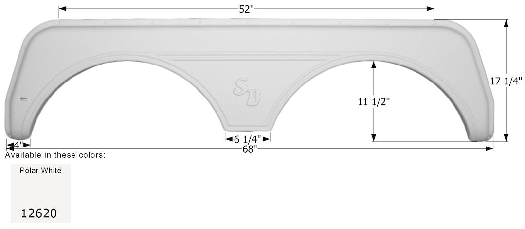 Icon Fender Skirt, Tandem, Sunnybrook, Fs2620, Polar White