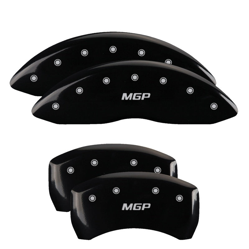 Mgp Caliper Covers 49014Smgpbk Mgp Black Powder Coat Finish, Silver Characters, Set Of 4