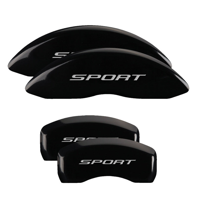 Mgp Caliper Covers 10252Ssp2Bk Sport (2015, No Bolts) Black Powder Coat Finish, Silver Characters, Set Of 4