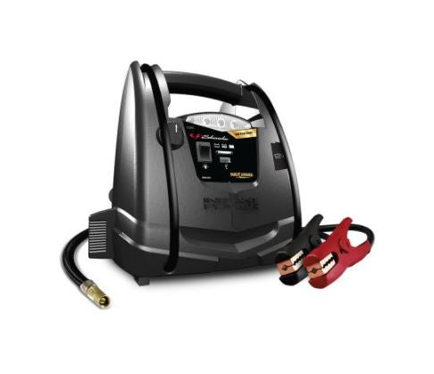 Schumacher Sj1331 Rechargeable Agm Jump Starter For Gas Diesel Vehicles - 800 Amps With Air Compressor And 12V Dc/Usb Power Station