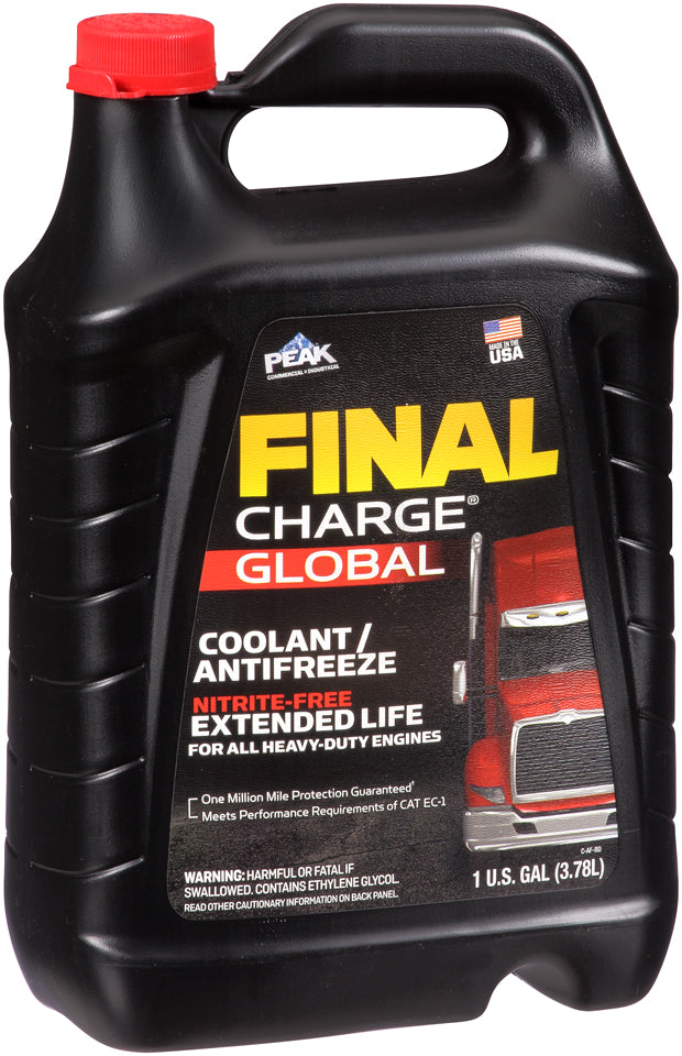 Peak Final Charge Global Extended Life Concentrate Antifreeze/Coolant For All Heavy Duty Engine Cooling Systems, 1 Gal.