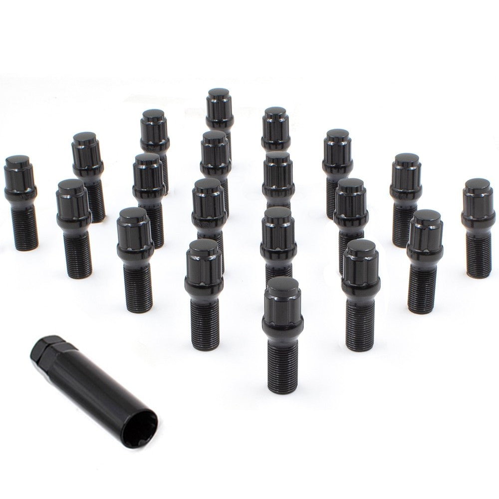 Wheel Accessories Parts 20 Pcs 15Mm 1.25 Thread Acorn Seat Lug Bolt Car Spline 28Mm Thread Length Black Fits 2019+ Mercedes Gle Gls | 2021+ Maybach Gls 600
