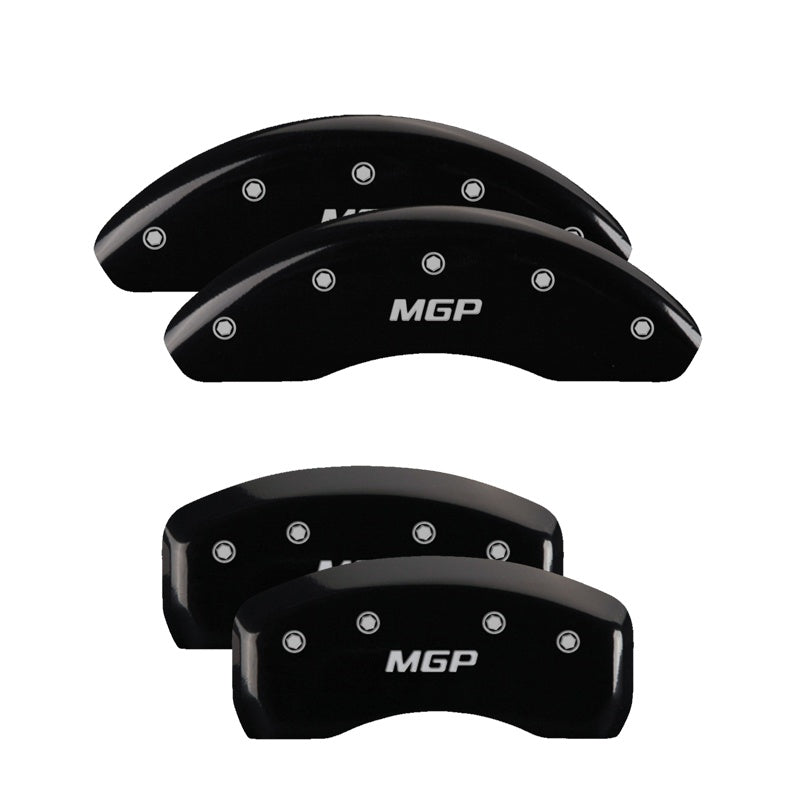 Mgp Caliper Covers 26222Smgpbk Mgp Black Powder Coat Finish, Silver Characters, Set Of 4
