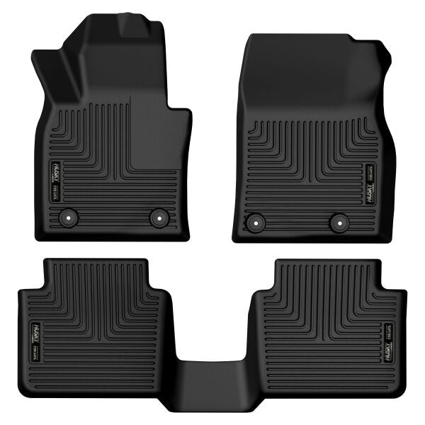 Husky Liners Weatherbeater Floor Mats | Fits 2023-2024 Mazda Cx-50 | Front & 2Nd Row, 3-Pc Black - 96621