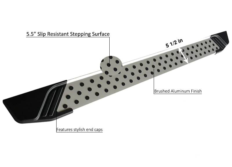 Black Horse Off Road Black Horse Vortex Running Boards Aluminum Compatible With 2021-2023 Jeep Grand Cherokee L-Vo-Jpgc79