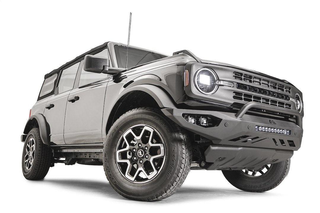 Fab Fours Fb21-D5252-1 Vengeance Front Bumper Fits 21-23 Ford Bronco - W/Pre-Runner Guard - 2 Stage Matte Black Powder Coat