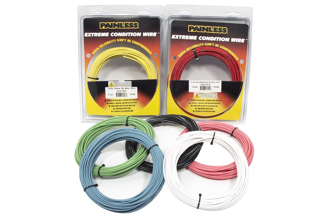 Painless Performance 70809 14-Gauge Light Green Txl Wire (50' Roll)