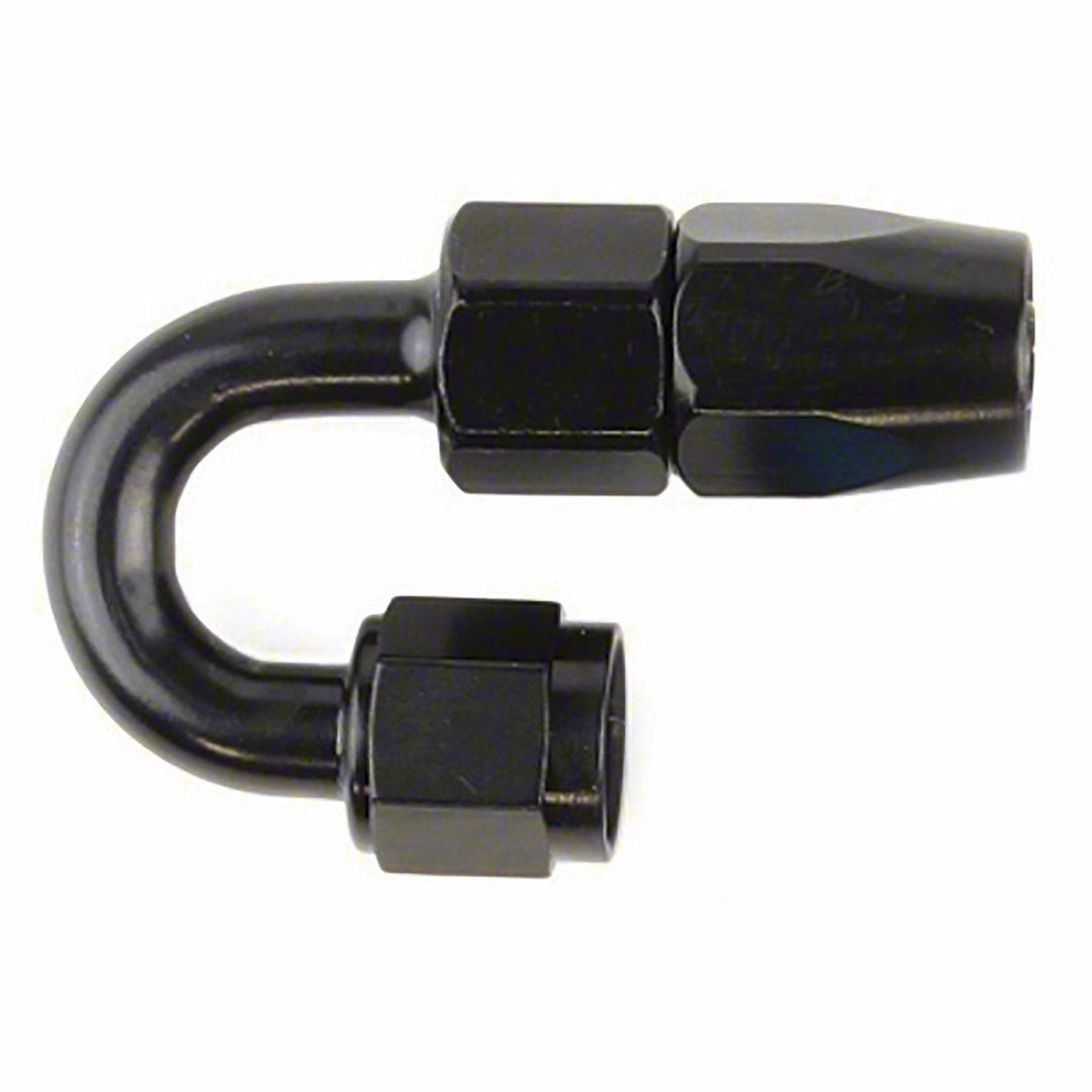 -6An X 180 Blk Push-On Hose End