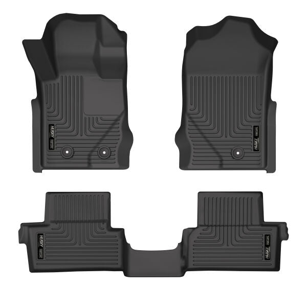 Husky Liners Weatherbeater Floor Mats | Fits 2021-2024 Ford Bronco 2-Door | Front & 2Nd Row, 3-Pc Black - 95311