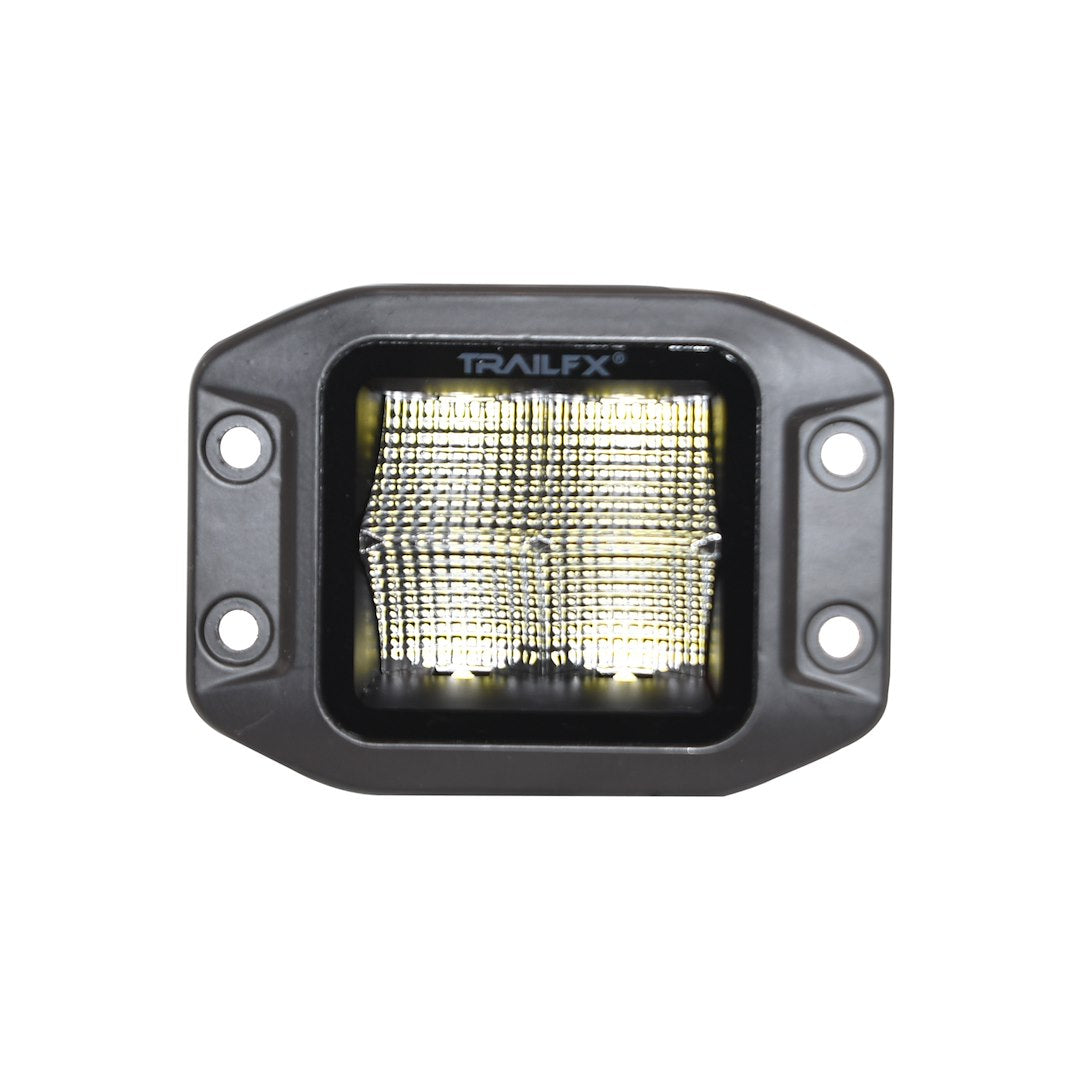 3 Inch Flush Mount Cube Blacked-Out Led, Flood Beam, 2400 Lumens, Includes Wiring Harness & Mounting Hardware, Set Of 2