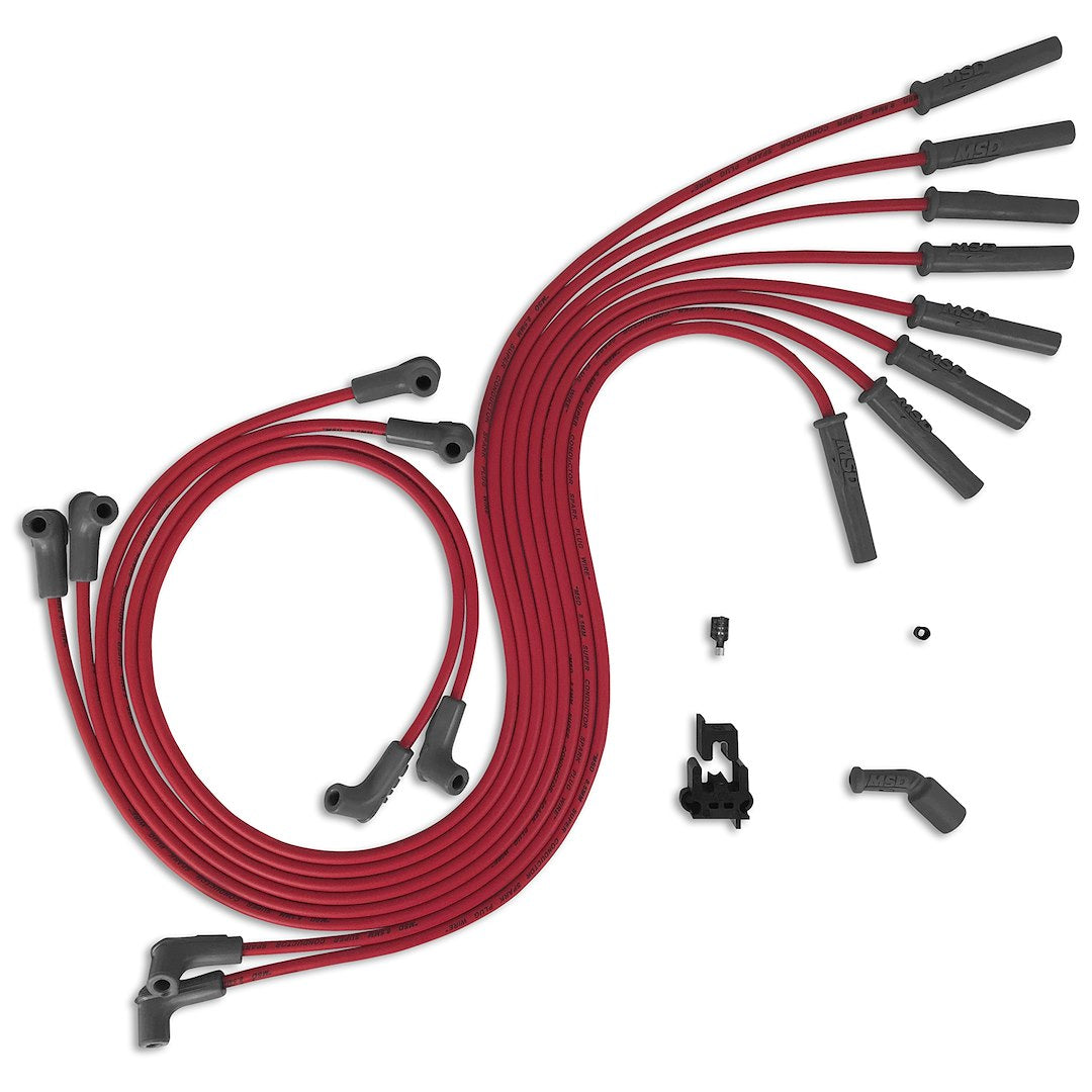 Msd 32079 Super Conductor Spark Plug Wire Set, Red