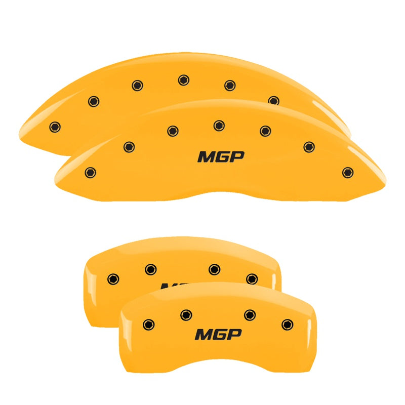 Mgp Caliper Covers 54013Smgpyl Mgp Yellow Powder Coat Finish, Black Characters, Set Of 4