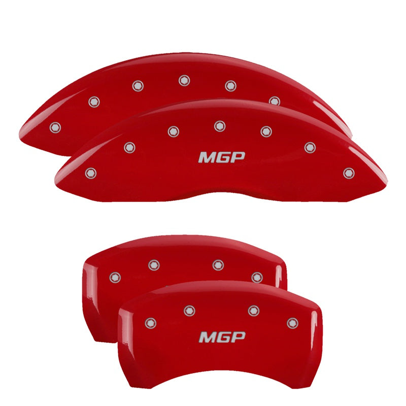 Mgp Caliper Covers 28190Smgprd Mgp Red Powder Coat Finish, Silver Characters, Set Of 4
