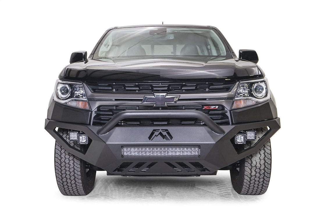 Fab Fours Front Replacement Bumper for Chevrolet Colorado CC21-D5152-1, Black Alloy Steel