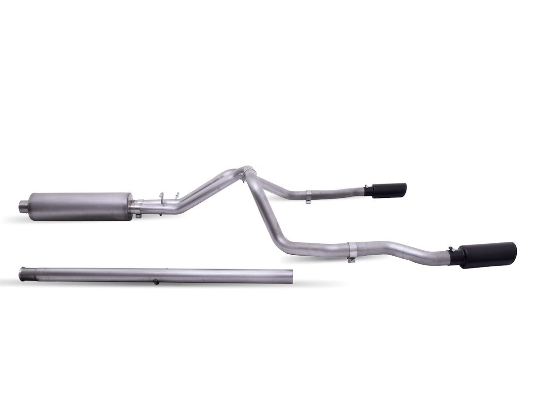 Gibson Exhst Gibson 19-22 Gmc Sierra 1500 5.3L 3/2.5In Cat-Back Dual Split Exhaust System Stainless - Black Elite