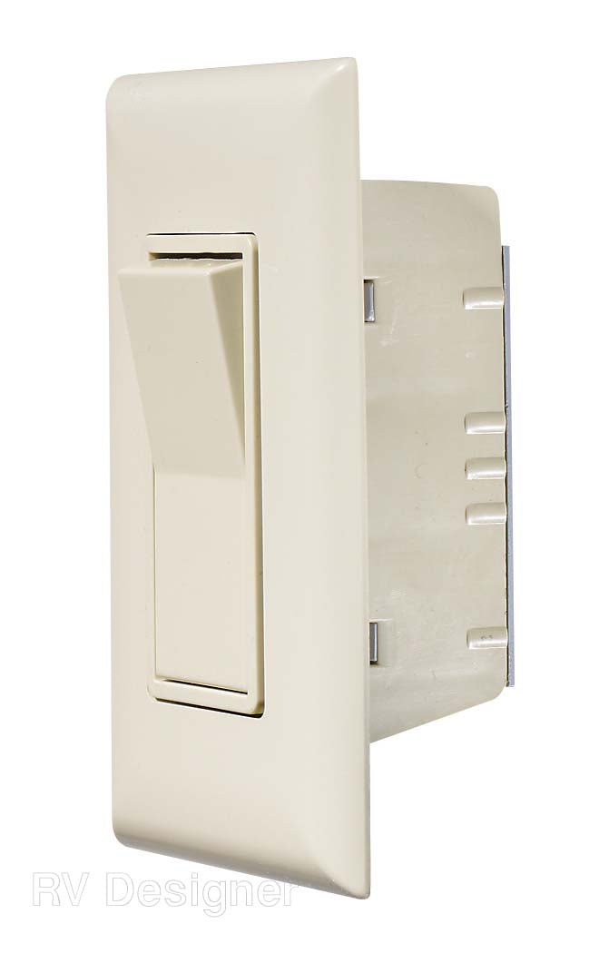 Rv Designer S843, Self Contained Contemporary Touch Switch With Cover Plate, Speedwire, Ivory, Ac Electrical