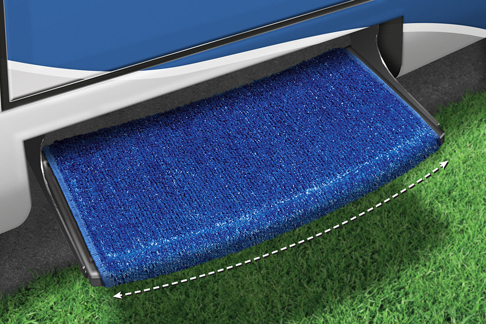 Prest-O-Fit 2-0204 Wraparound Radius Rv Step Rug Imperial Blue 22 In. Wide