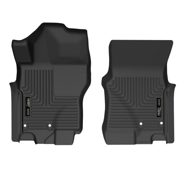 Husky Liners X-Act Contour Floor Mats | Fits 2022-2025 Nissan Frontier, Crew Cab & King Cab | Front Row, 2-Pc Black - 51901