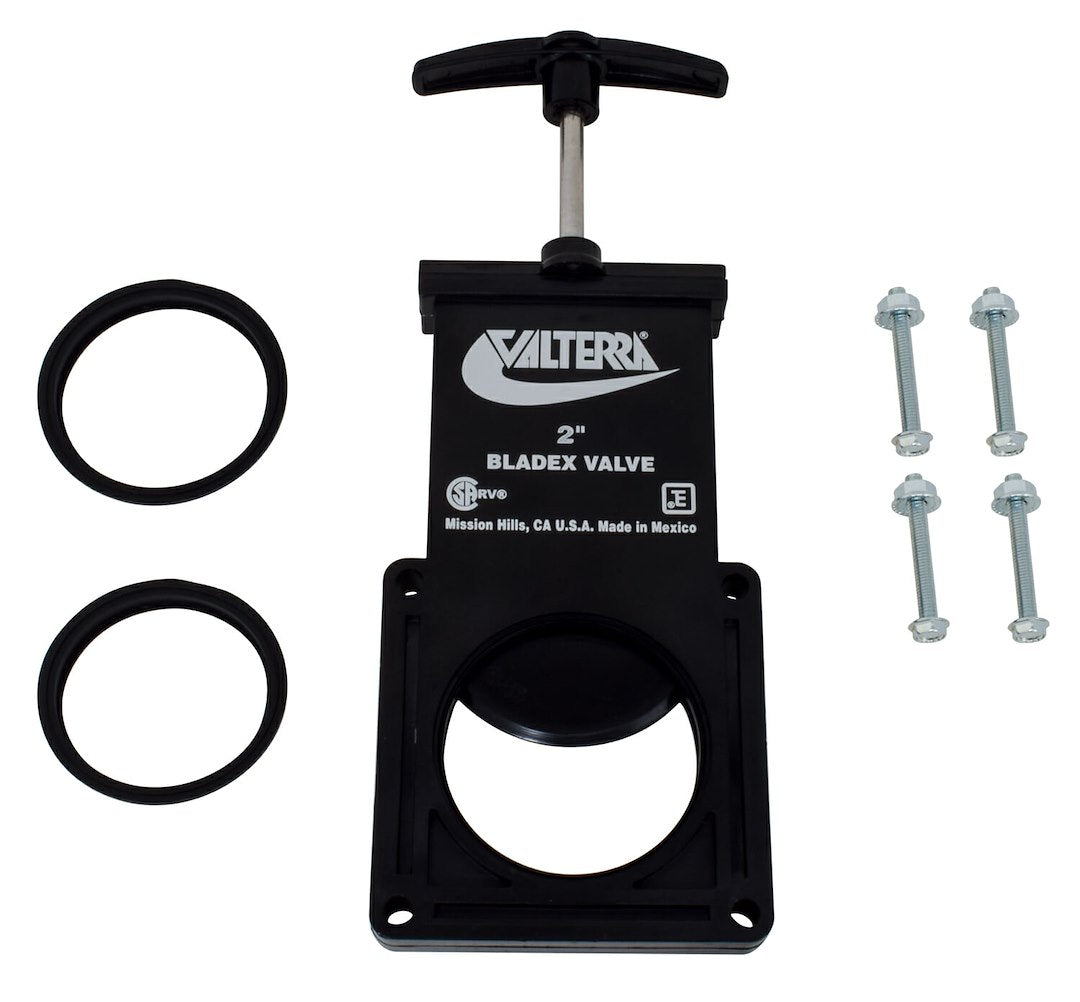 Valterra T1002Vp Bladex Waste Valve With Plastic Handle - 2 , Black