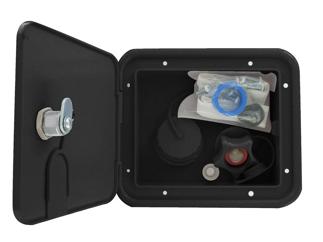 Valterra A01-2004Bkvp Gravity/City Water Inlet Hatch - Plastic, Black (Carded)