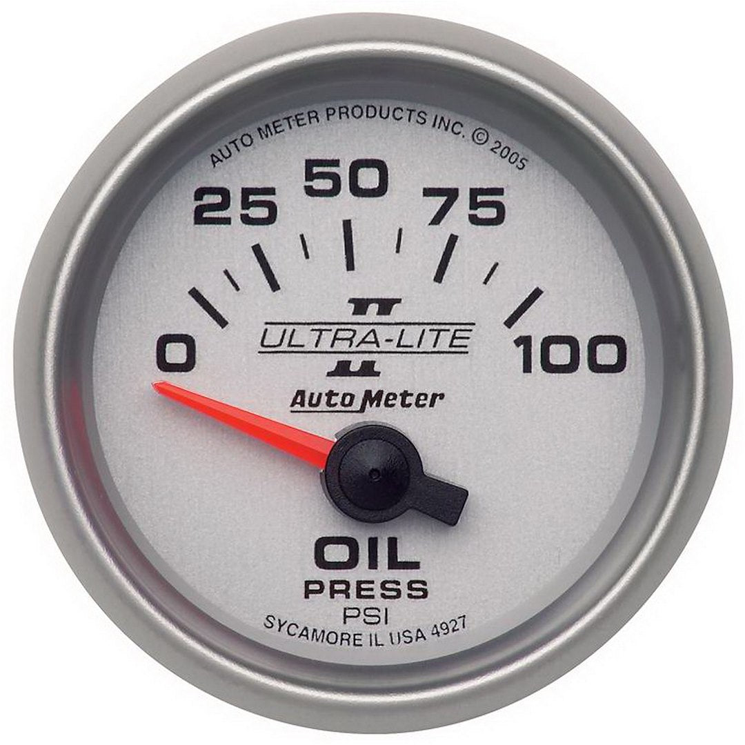 Auto Meter 4927 Ultra-Lite Ii 2-1/16 0-100 Psi Short Sweep Electric Oil Pressure Gauge