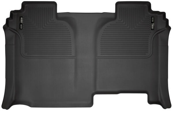Husky Liners X-Act Contour Floor Mats | Fits 2019 - 2024 Chevrolet Silverado & Gmc Sierra 1500 Crew Cab; 2020 - 2024 Chevrolet Silverado & Gmc Sierra 2500/3500 Crew Cab | 2Nd Row, 1-Pc Black - 52051