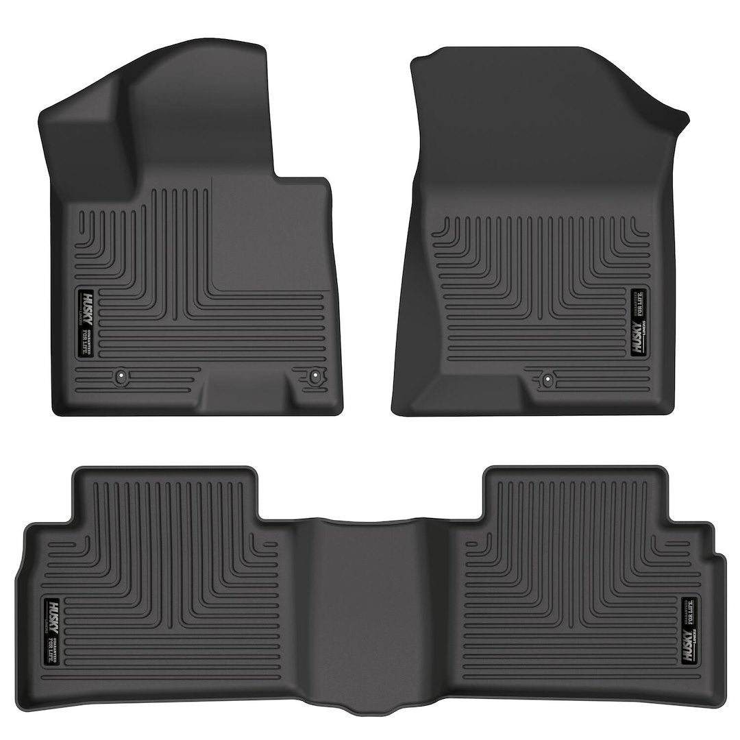 Husky Liners Weatherbeater Floor Mats | Fits 2022-2024 Hyundai Tucson (Excludes Hybrid Model) | Front & 2Nd Row, 3-Pc Black - 95781